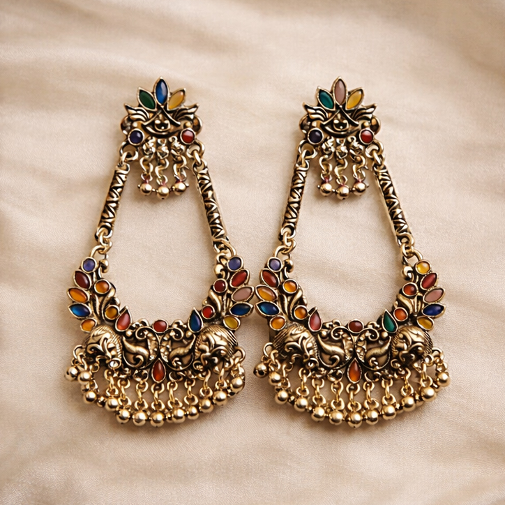 VISINORY Rajasthani Kashmiri Long Earrings