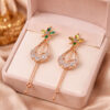 VISINORY ROSE BLOOM EARRINGS GREEN