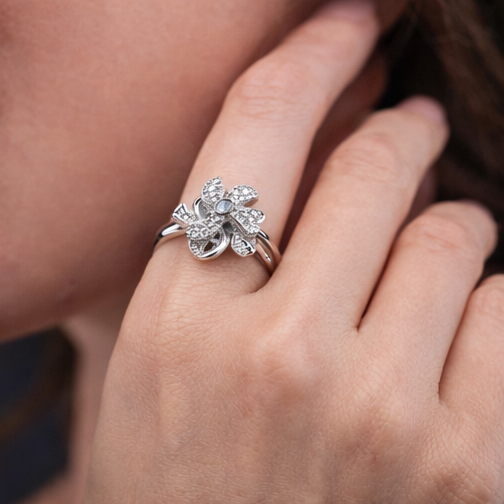 VISINORY IMPERIAL SILVER BLOOSOM RING - Image 3