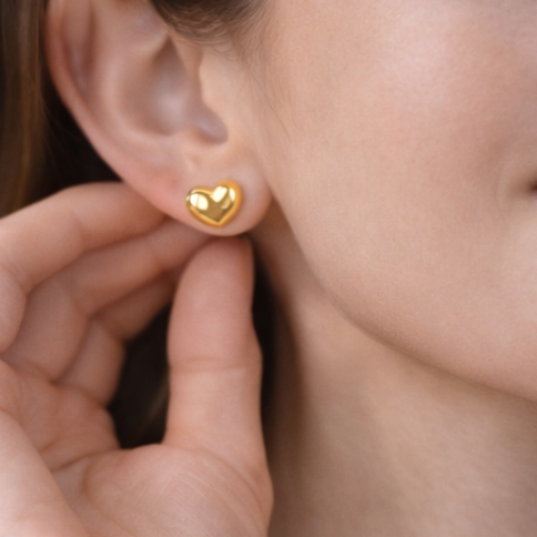 VISINORY GOLDEN HEART STUDS - Image 5