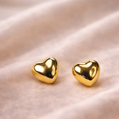 VISINORY GOLDEN HEART STUDS